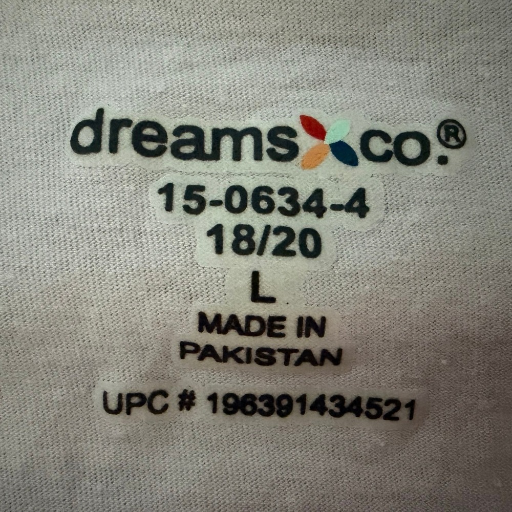 Dreams & Co 18/20 L Pink Cotton Sleep Shirt Short Sleeve Pajama Top 1439 - Picture 3 of 4